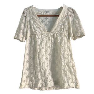 Shoshanna White Graduation Dress Eyelet Lace Overlay Mini Dress Hoco Bridal 70s